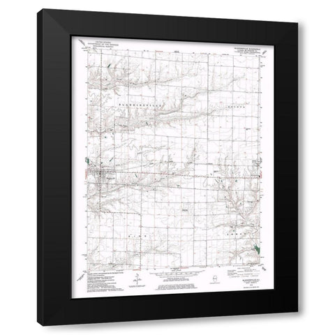 Blandinsville Illinois Quad - USGS 1974 Black Modern Wood Framed Art Print with Double Matting by USGS