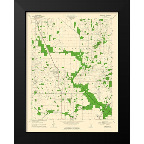 Broughton Illinois Quad - USGS 1963 Black Modern Wood Framed Art Print by USGS