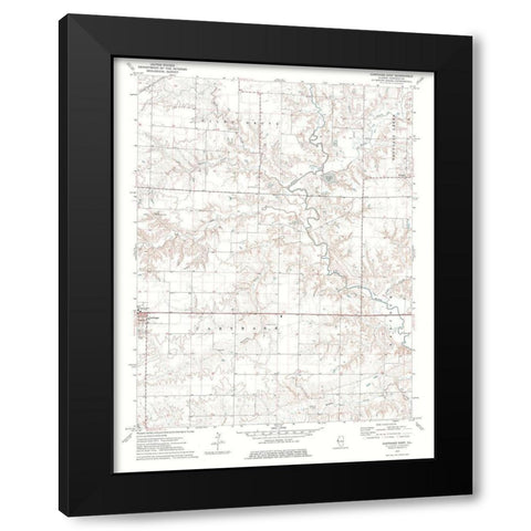 East Carthage Illinois Quad - USGS 1974 Black Modern Wood Framed Art Print by USGS