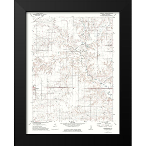 East Carthage Illinois Quad - USGS 1974 Black Modern Wood Framed Art Print by USGS