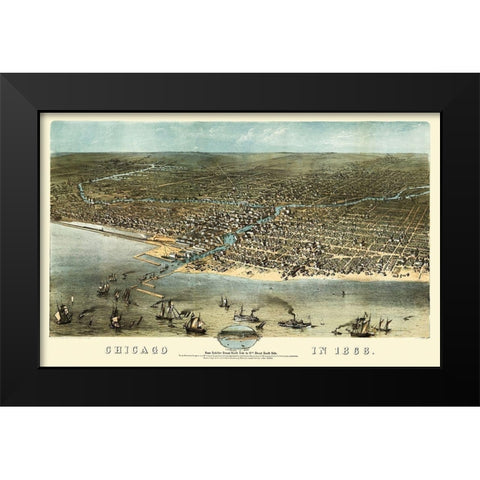 Chicago Illinois - Ruger 1868 Black Modern Wood Framed Art Print by Ruger