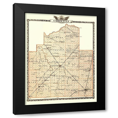 Christian Illinois - Warner 1876 Black Modern Wood Framed Art Print with Double Matting by Warner
