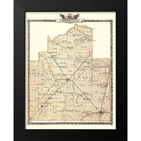 Christian Illinois - Warner 1876 Black Modern Wood Framed Art Print by Warner