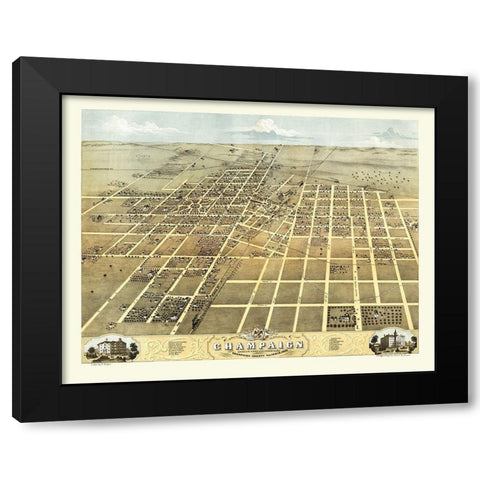 Champaign Illinois - Ruger 1869 Black Modern Wood Framed Art Print by Ruger