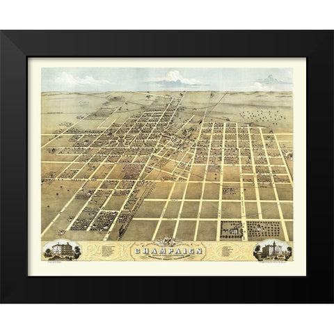 Champaign Illinois - Ruger 1869 Black Modern Wood Framed Art Print by Ruger