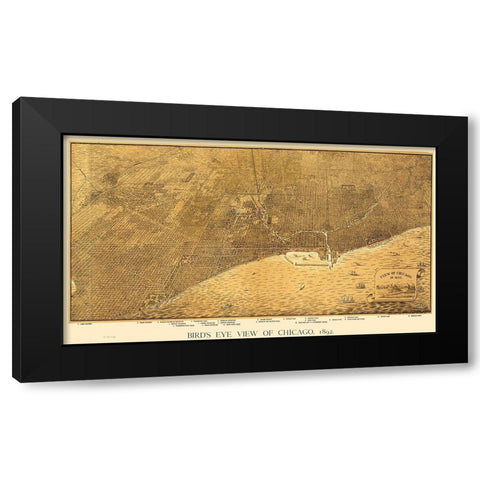Chicago Illinois - Roy 1892 Black Modern Wood Framed Art Print with Double Matting by Roy