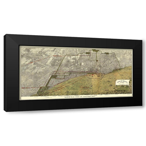 Chicago Illinois - Roy 1893 Black Modern Wood Framed Art Print with Double Matting by Roy