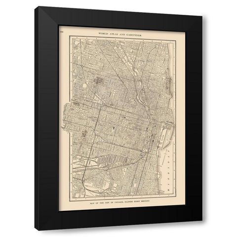 Chicago  Illinois - Reynold 1921 Black Modern Wood Framed Art Print with Double Matting by Reynold