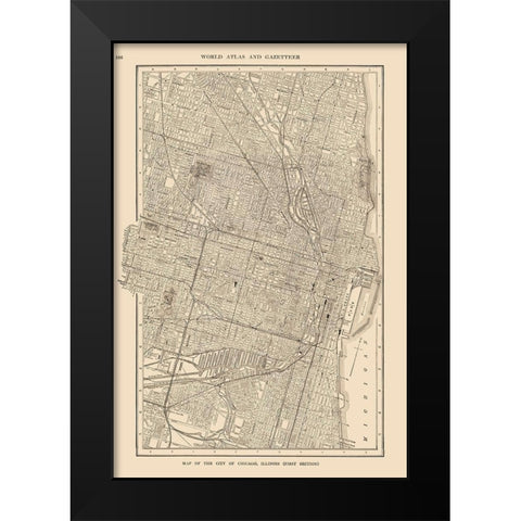 Chicago  Illinois - Reynold 1921 Black Modern Wood Framed Art Print by Reynold