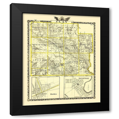 Clay Illinois Landowner - Warner 1870 Black Modern Wood Framed Art Print by Warner