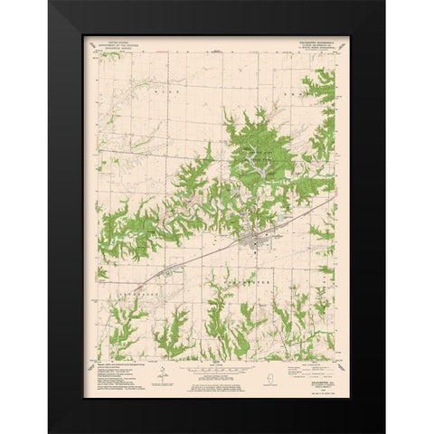 Colchester Illinois Quad - USGS 1974 Black Modern Wood Framed Art Print by USGS