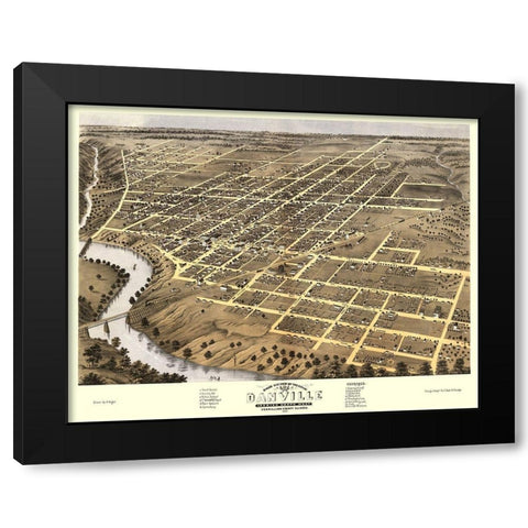 Danville Illinois - Ruger 1869 Black Modern Wood Framed Art Print with Double Matting by Ruger
