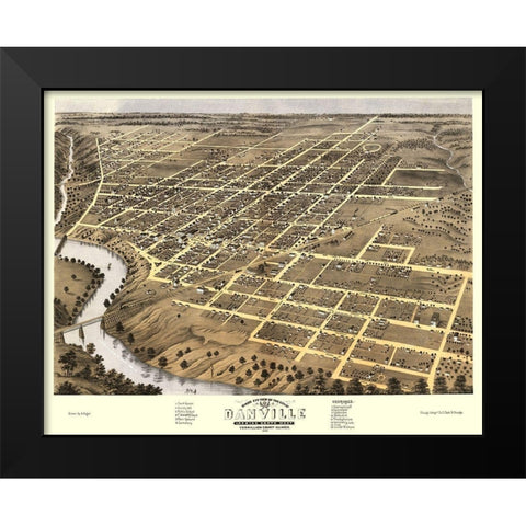 Danville Illinois - Ruger 1869 Black Modern Wood Framed Art Print by Ruger