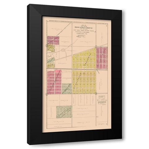 Eastern Downers Grove  Illinois - 1904 Black Modern Wood Framed Art Print with Double Matting by Middle - West Publishing Co.