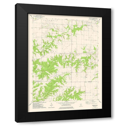 Doddsville Illinois Quad - USGS 1974 Black Modern Wood Framed Art Print by USGS