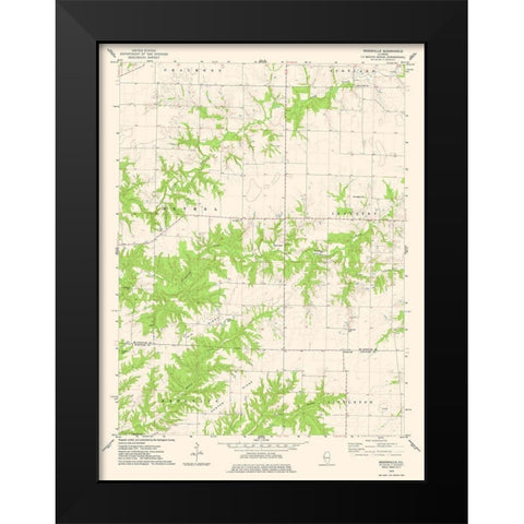 Doddsville Illinois Quad - USGS 1974 Black Modern Wood Framed Art Print by USGS
