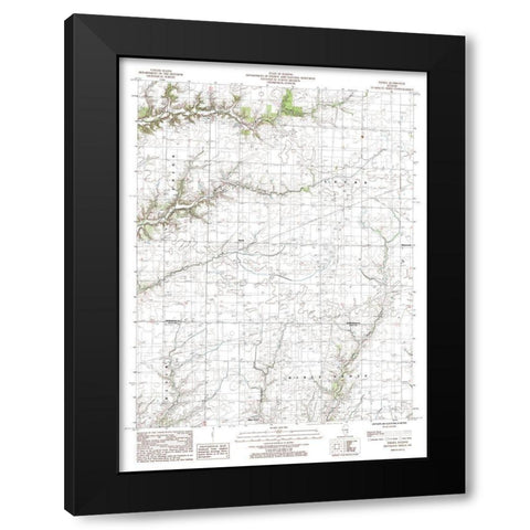 Eberle Illinois Quad - USGS 1985 Black Modern Wood Framed Art Print with Double Matting by USGS