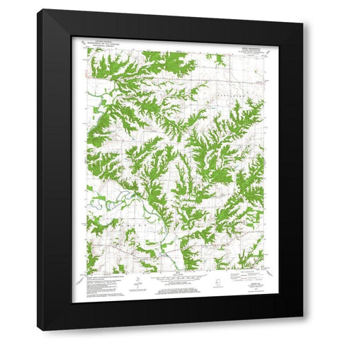 Erwin Illinois Quad - USGS 1981 Black Modern Wood Framed Art Print with Double Matting by USGS