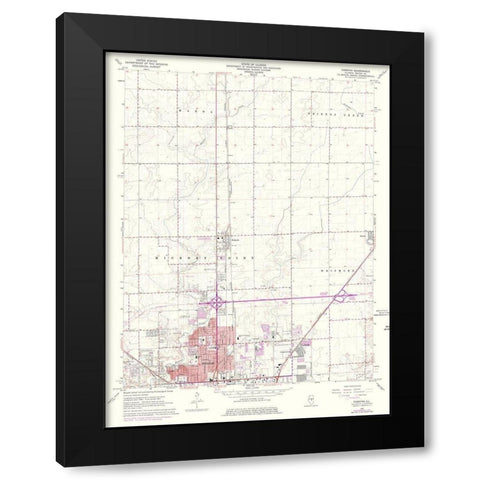 Forsyth Illinois Quad - USGS 1967 Black Modern Wood Framed Art Print with Double Matting by USGS