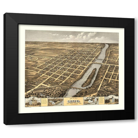 Geneva Illinois - Ruger 1869 Black Modern Wood Framed Art Print by Ruger