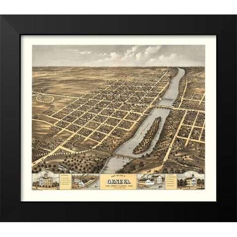 Geneva Illinois - Ruger 1869 Black Modern Wood Framed Art Print by Ruger