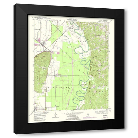 Gorham Illinois Quad - USGS 1947 Black Modern Wood Framed Art Print by USGS