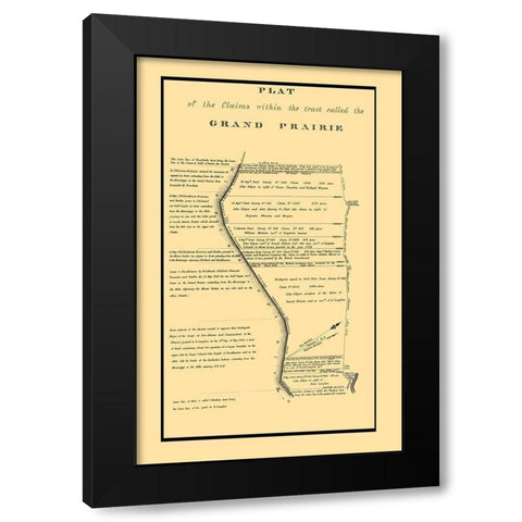 Grand Prairie Tract Illinoi Claimss - USPO 1860 Black Modern Wood Framed Art Print by USPO