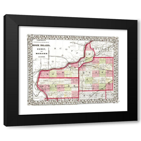 Henry  Rock Island  Mercer Illinois - Campbell Black Modern Wood Framed Art Print by Campbell