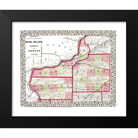 Henry  Rock Island  Mercer Illinois - Campbell Black Modern Wood Framed Art Print by Campbell