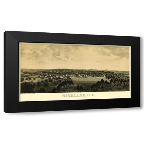 Highland Illinois - Hoerner 1894 Black Modern Wood Framed Art Print with Double Matting by Hoerner
