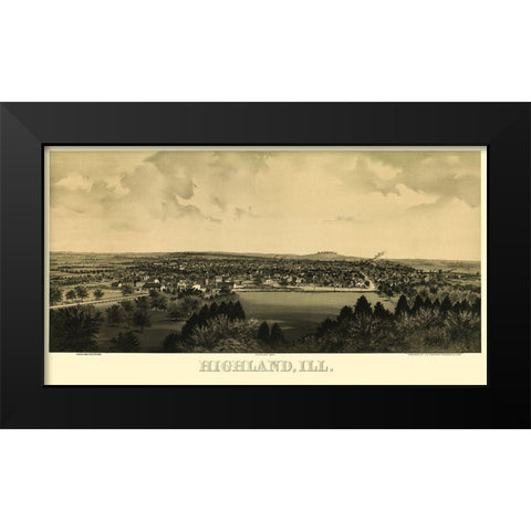 Highland Illinois - Hoerner 1894 Black Modern Wood Framed Art Print by Hoerner
