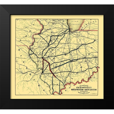 Jacksonville Northwestern, Southeastern 1850 Black Modern Wood Framed Art Print by Watson