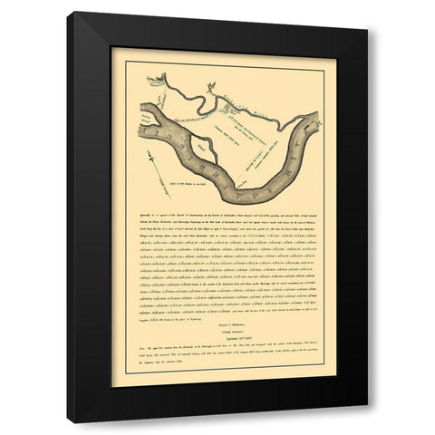 Kaskaskia, Mississippi River Illinois 1807 Black Modern Wood Framed Art Print by Robinson