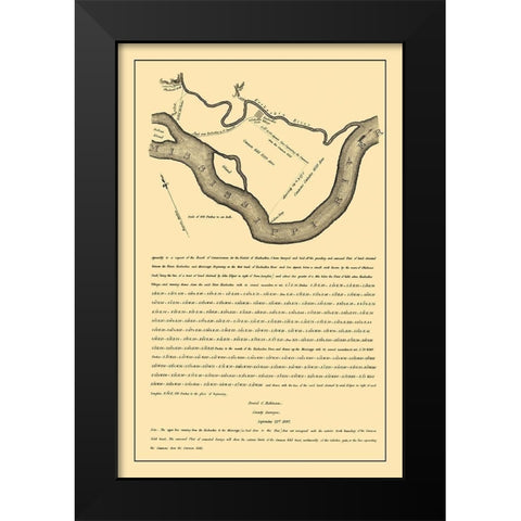 Kaskaskia, Mississippi River Illinois 1807 Black Modern Wood Framed Art Print by Robinson