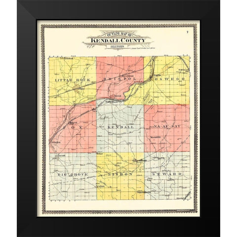 Kendall Illinois - Ogle 1903 Black Modern Wood Framed Art Print by Ogle