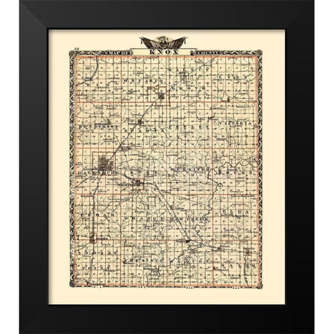 Knox Illinois Landowner - Warner 1870 Black Modern Wood Framed Art Print by Warner