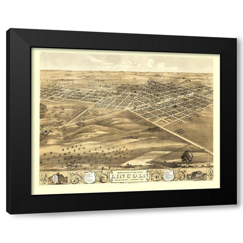Lincoln Illinois - Ruger 1869 Black Modern Wood Framed Art Print with Double Matting by Ruger
