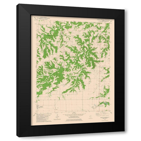 Lake Mt Sterling Illinois Quad - USGS 1981 Black Modern Wood Framed Art Print by USGS