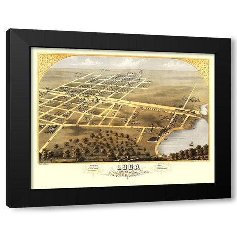 Loda Illinois - Ruger 1869 Black Modern Wood Framed Art Print with Double Matting by Ruger