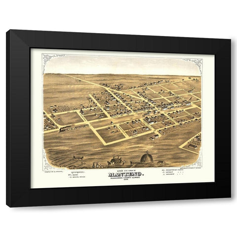 Manteno Illinois - Ruger 1869 Black Modern Wood Framed Art Print with Double Matting by Ruger