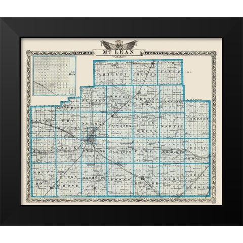 Mclean Illinois Landowner - Warner 1876 Black Modern Wood Framed Art Print by Warner