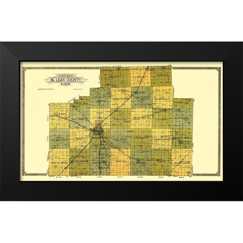 Mclean Illinois - Ogle 1914 Black Modern Wood Framed Art Print by Ogle