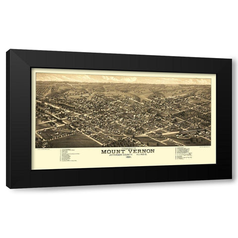 Mount Vernon Illinois - Polk 1881 Black Modern Wood Framed Art Print by Polk