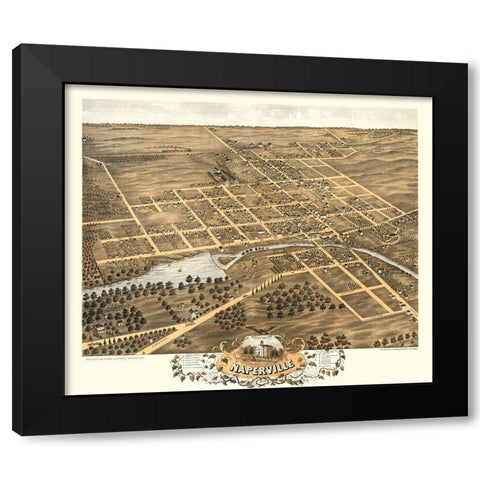 Naperville Illinois - Ruger 1869 Black Modern Wood Framed Art Print with Double Matting by Ruger