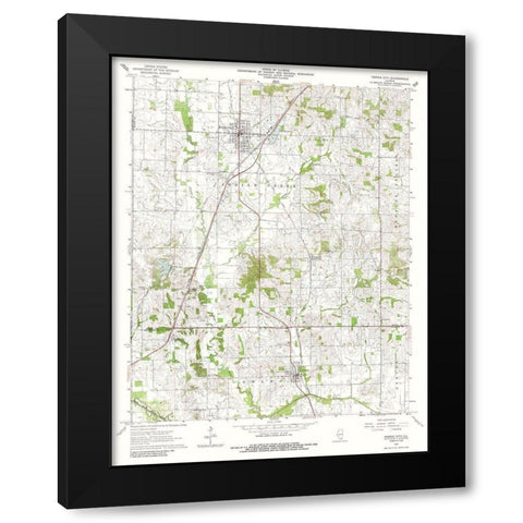 Norris City Illinois Quad - USGS 1963 Black Modern Wood Framed Art Print by USGS