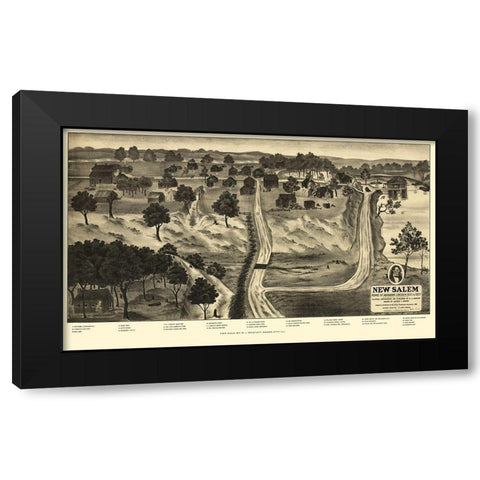 New Salem Illinois - Onstott 1909 Black Modern Wood Framed Art Print by Onstott