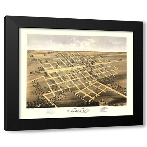 Paxton Illinois - Ruger 1869 Black Modern Wood Framed Art Print with Double Matting by Ruger