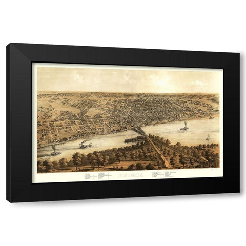 Peoria Illinois - Ruger 1867 Black Modern Wood Framed Art Print with Double Matting by Ruger