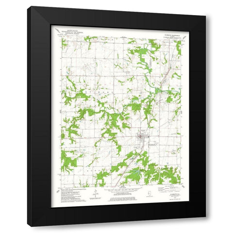 Plymouth Illinois Quad - USGS 1974 Black Modern Wood Framed Art Print with Double Matting by USGS