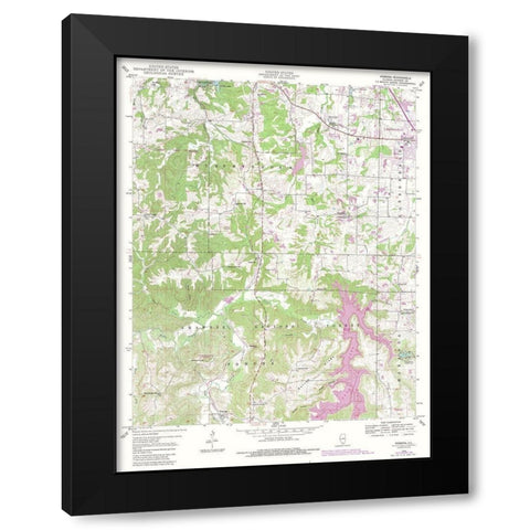 Pomona Illinois Quad - USGS 1948 Black Modern Wood Framed Art Print by USGS
